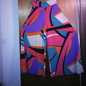 Ladies colorful wide leg pants gently used